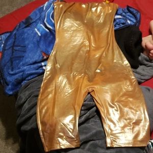 Gold strapless bodysuit